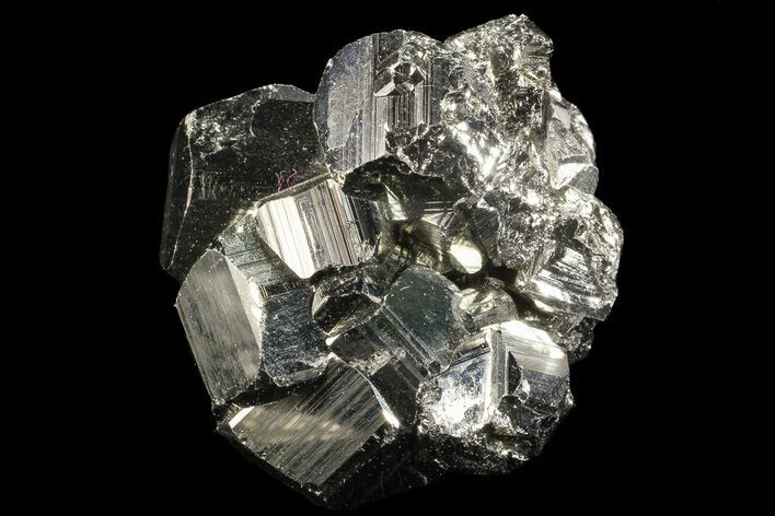 Gleaming, Cubic Pyrite Cluster - Peru #69578